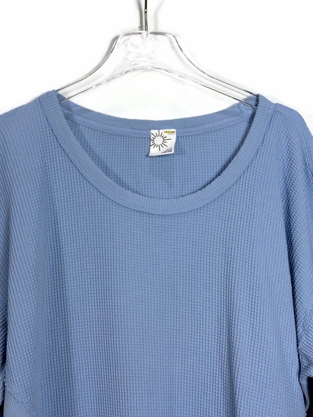 OFFLINE By Aerie Wow! Waffle T-Shirt Relaxed Oversized Blue Size Medium - Picture 3 of 11